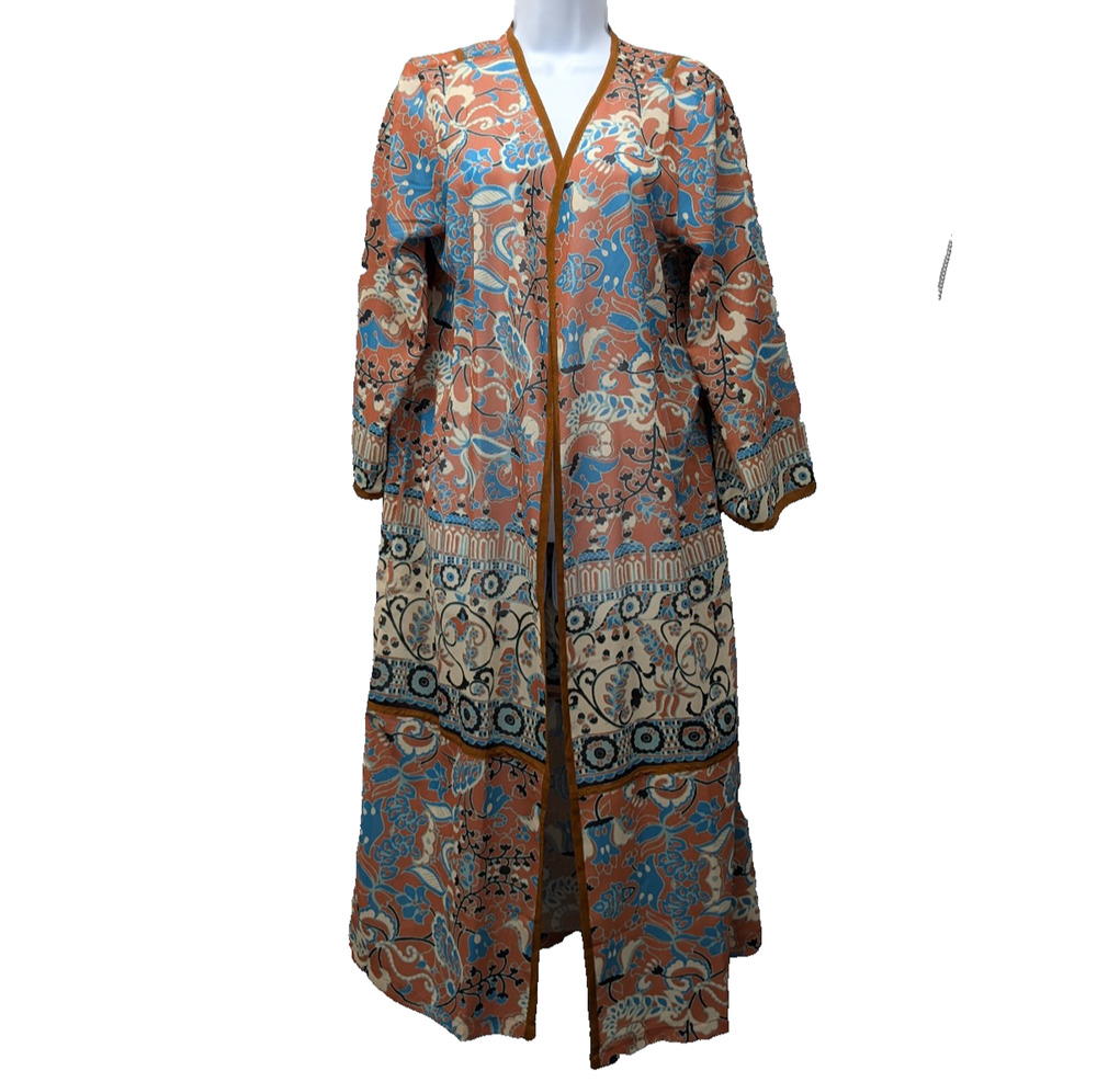 Soft Surroundings Kimono Womens Large Long Duster Coverup Boho Layer Western 70s